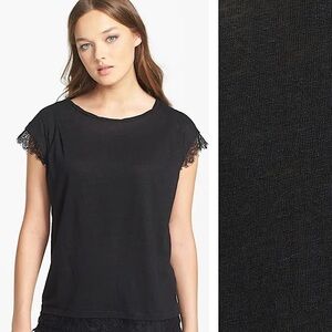 MARC BY MARC JACOBS Carmen Jersey & Lace Tee SZ M